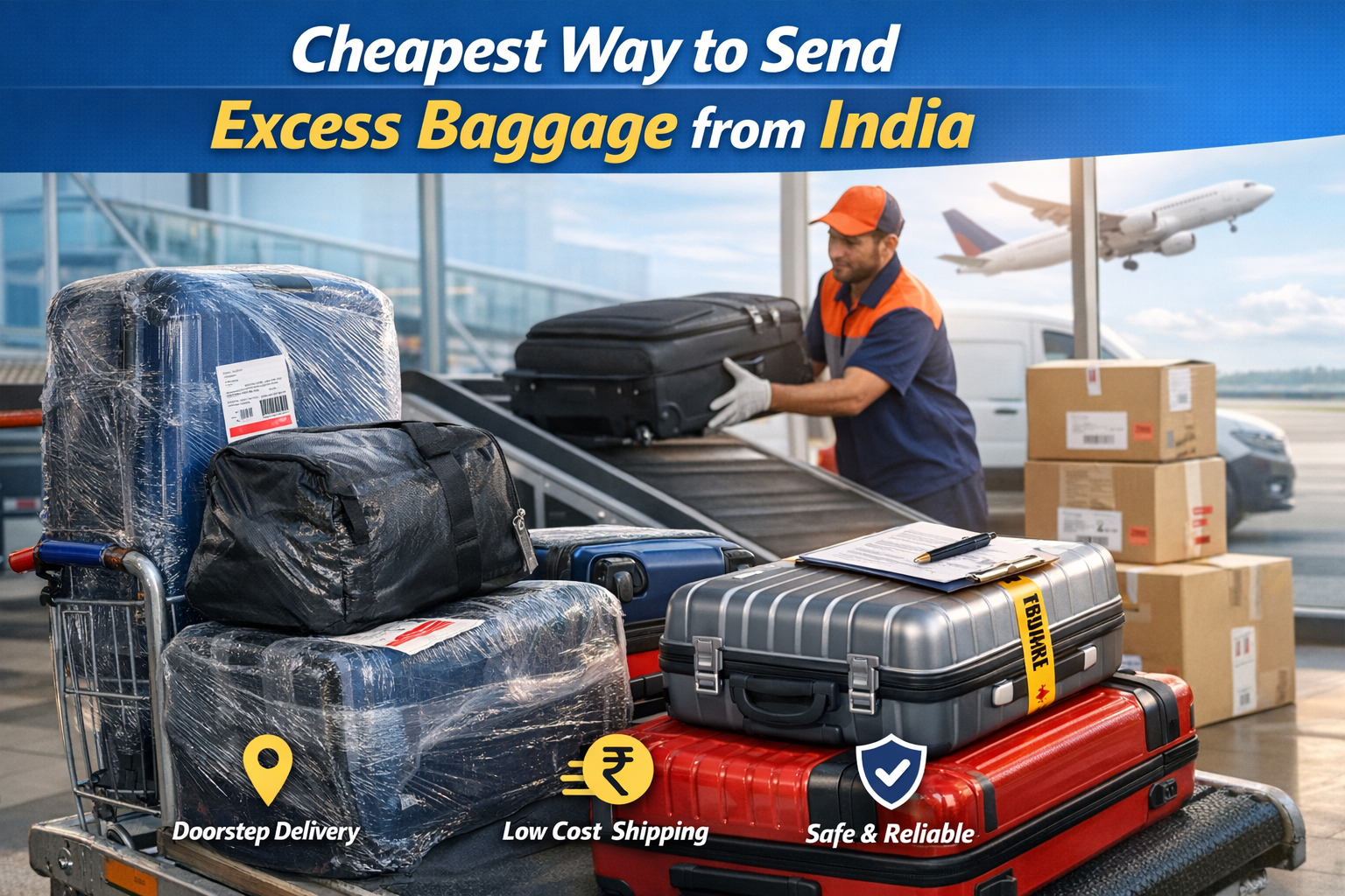 Cheapest excess baggage courier service from India airport to hom