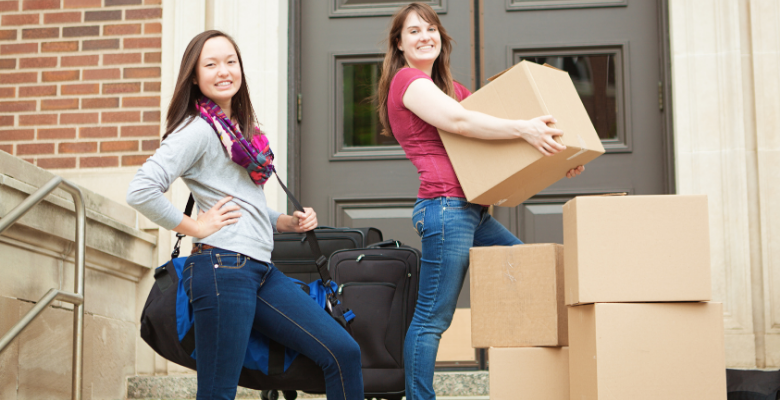 Student comparing airline baggage allowance vs courier luggage shipping before international travel