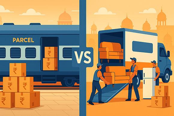 Comparison between train parcel service and luggage courier shipping in India