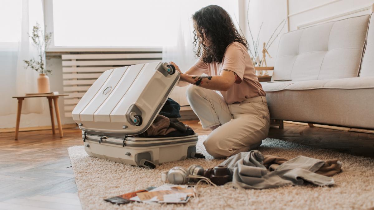 Indian student shipping luggage to Canada before international travel